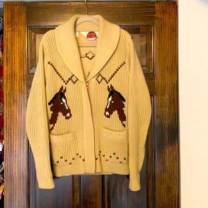 Vintage Miller Outerwear Horse Sweater ( like Milton Menasco) size small
